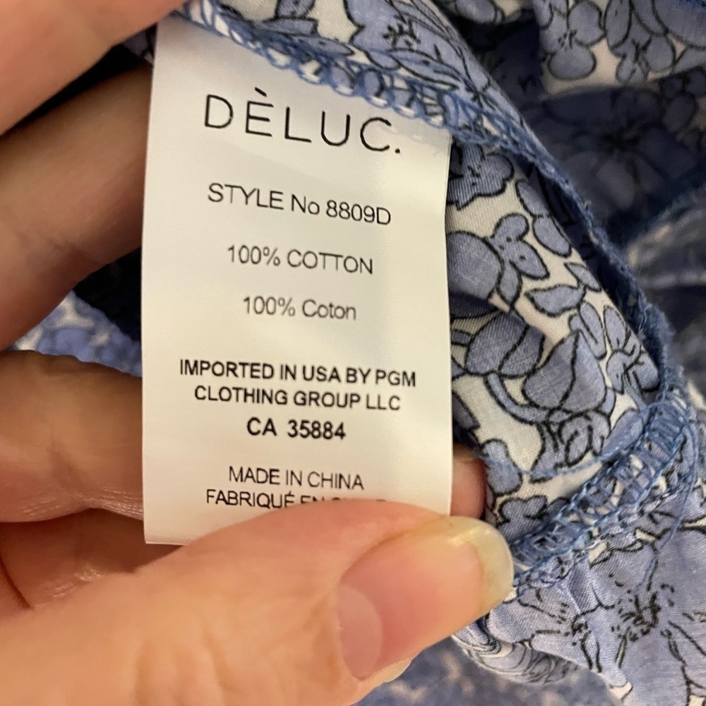 DELUC WOMEN'S ANGELA MINI DRESS in blue floral - Picture 6 of 6